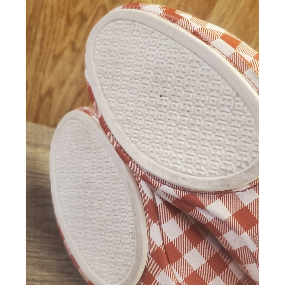 Tory Burch Minnie Travel Slip On Flat Shoes  Women's Size 7.5 White Burnt Orange - Picture 8 of 12